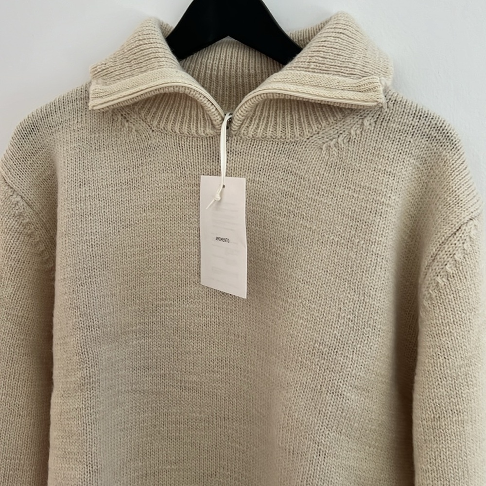 Brand New AMOMENTO Zip Sweater